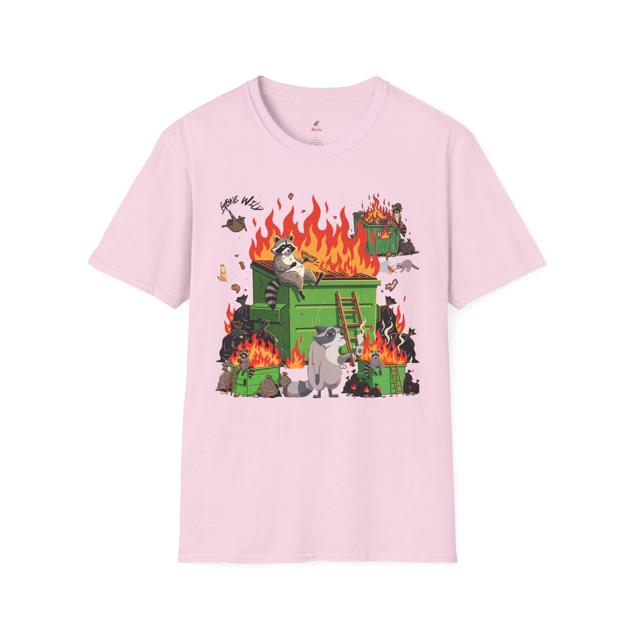 Raccoon Fun #2 Unisex T-Shirt - Dumpster Fire Graphic Tee, Animal Lover Gift, Nature Wildlife Shirt, Funny Graphic Print Apparel, Outdoor