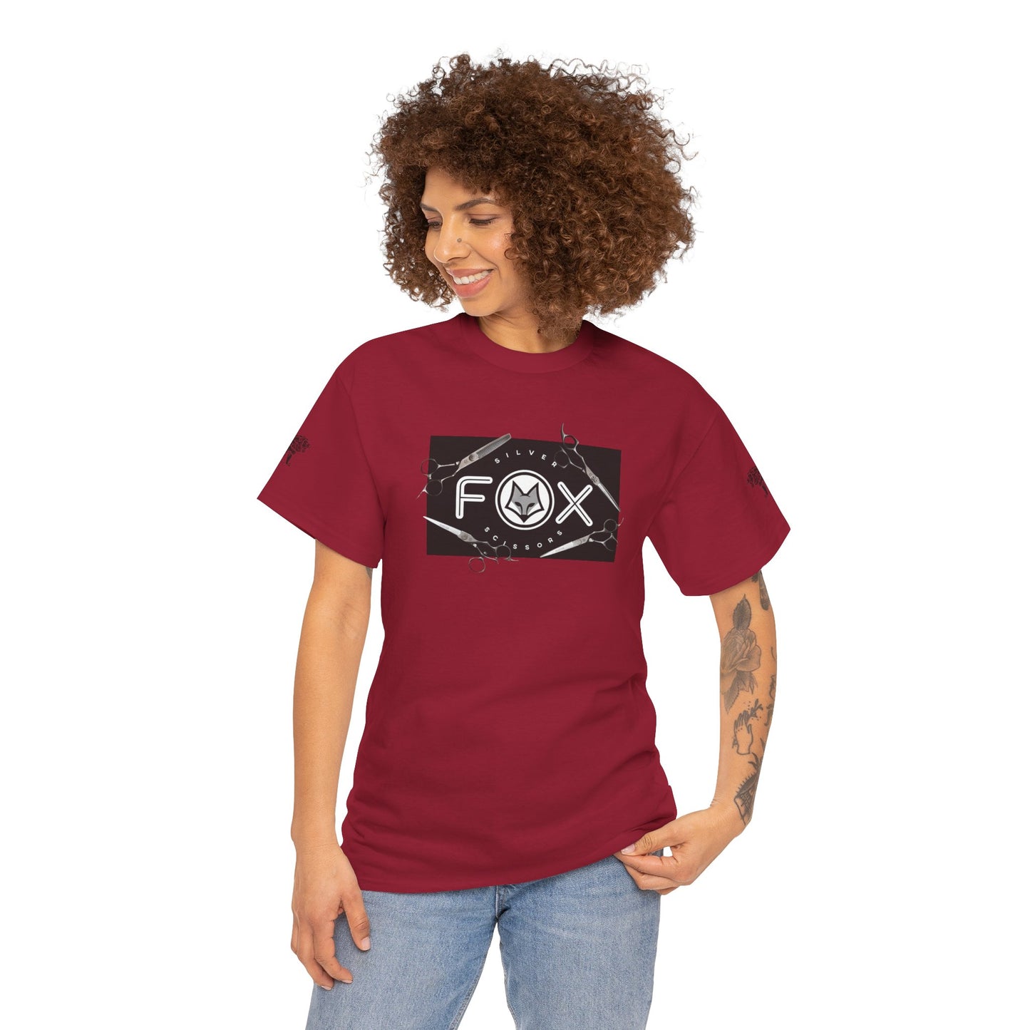 Silver Fox Scissors Unisex Heavy Cotton Tee