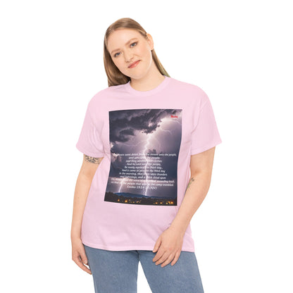 Lightning Style People Tremble Unisex Heavy Cotton Tee, Dual Side, W Font