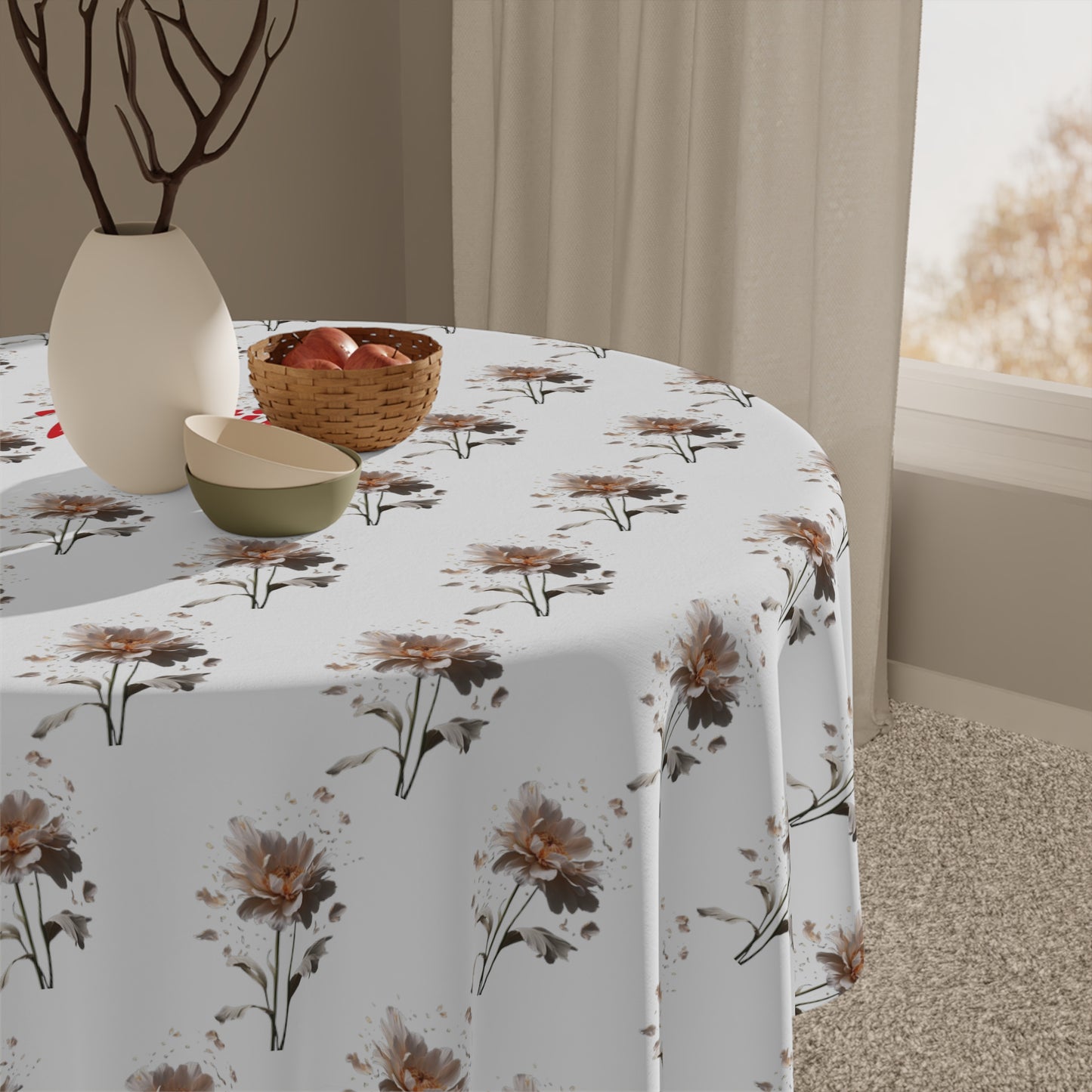 Matiby White Flower Tablecloth