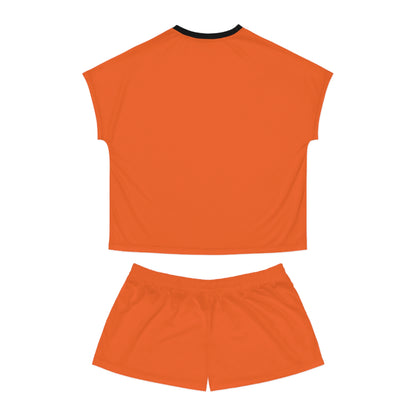 Matiby Women's Orange Short Pajama Set (AOP)