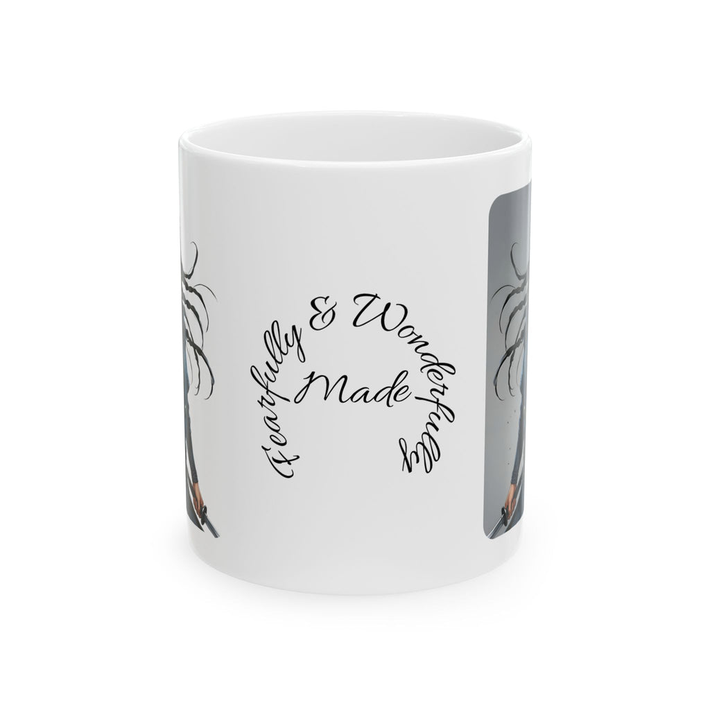 Gentle Woman of Valor #5 White Ceramic Mug - Fearfully & Wonderfully Made Tribute Cup (11oz/15oz)