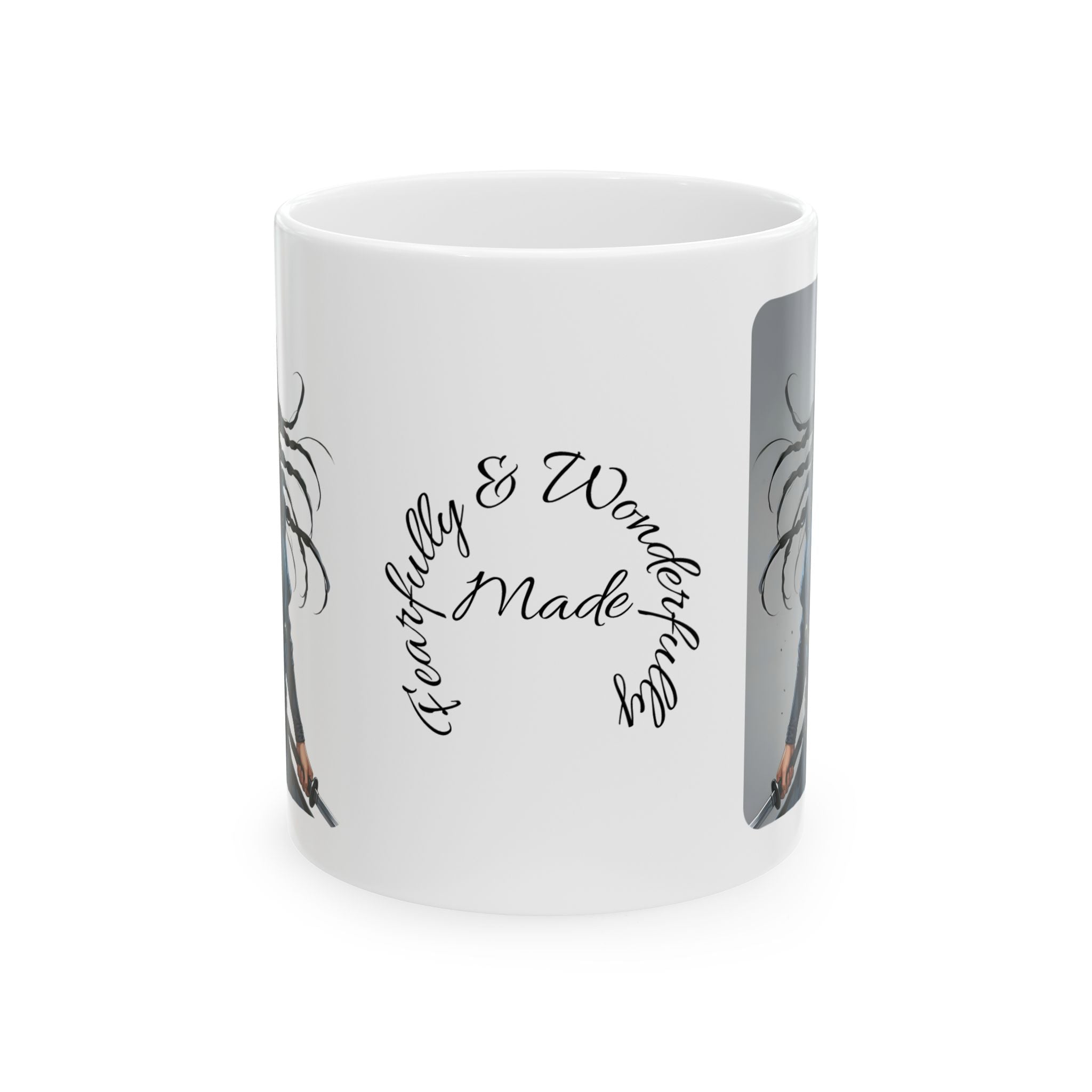 Gentle Woman of Valor #5 White Ceramic Mug - Fearfully & Wonderfully Made Tribute Cup (11oz/15oz)
