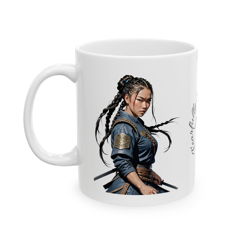 Gentle Woman of Valor #7 White Ceramic Mug - Fearfully & Wonderfully Made Tribute Cup (11oz/15oz)