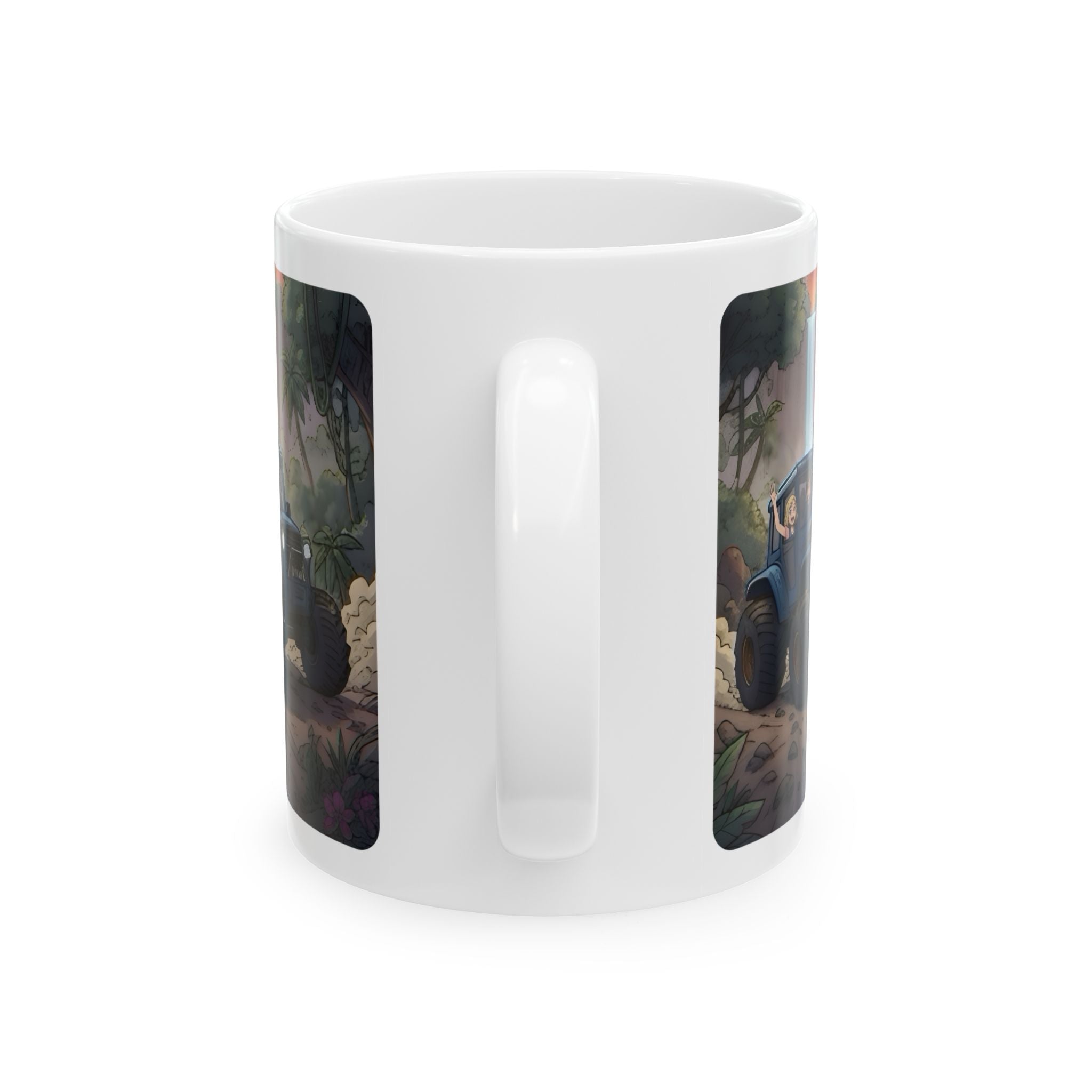 Adventure 4x4 Trucks #14, Farm Workers On The Go White Ceramic Mug — Find Your Path To The Essentials Cup (11oz & 15oz)