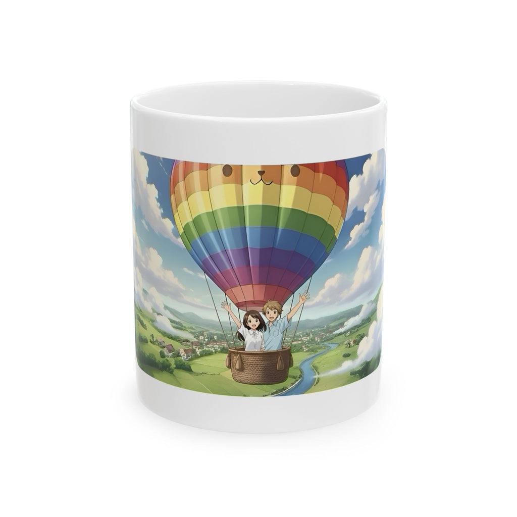 Hot Air Balloon Adventure #1 White Ceramic Mug — True Wealth, Adventure, & Creativity Cup (11oz/15oz)
