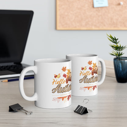 Journeys Hello Autumn Seasons of Change Ceramic Mugs, Gifts for the Holidays, Seasonal Mugs, Mug for All Occasions, Thanksgiving Mug