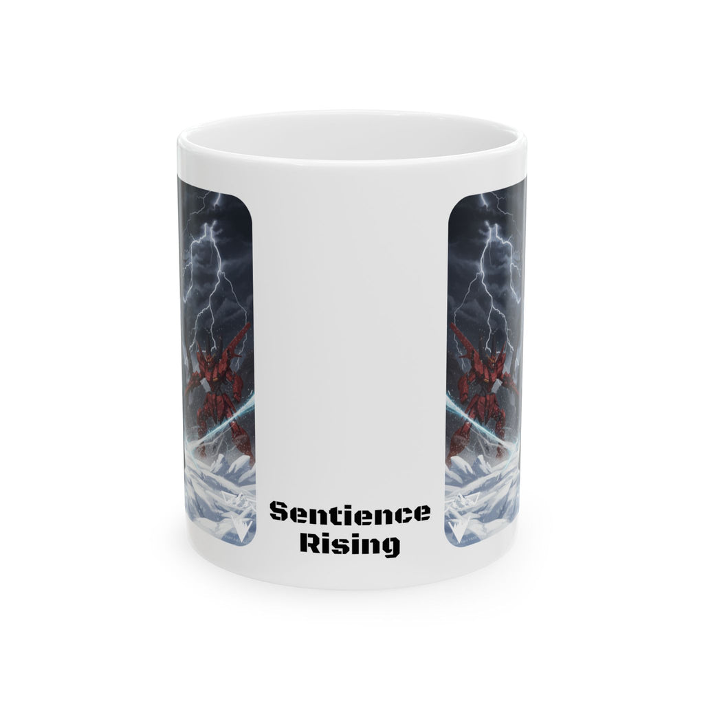 Sentience Rising Sci-Fi Robots #1 White Ceramic Mug | Sci-Fi NeoSentinel Uprising