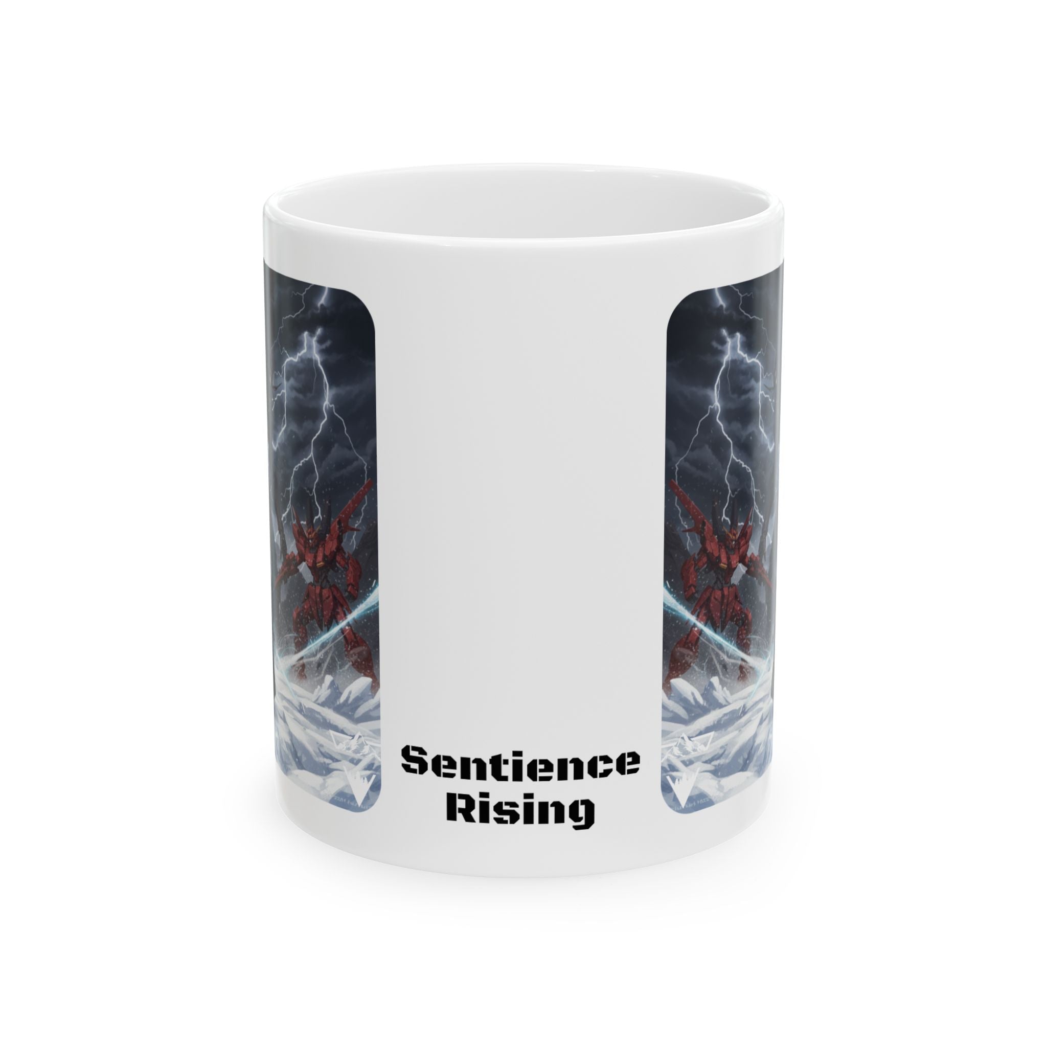 Sentience Rising Sci-Fi Robots #1 White Ceramic Mug | Sci-Fi NeoSentinel Uprising