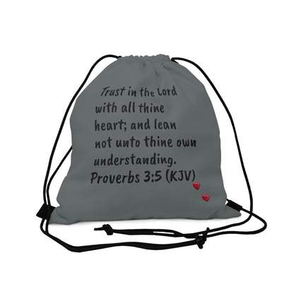 Bible Speaks Outdoor Drawstring Bag Dark Grey