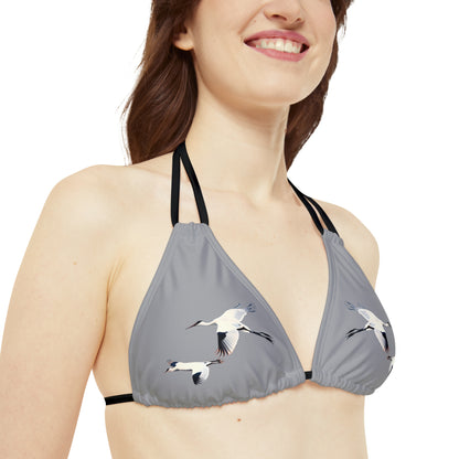 Grey Strappy Bikini Set (AOP)