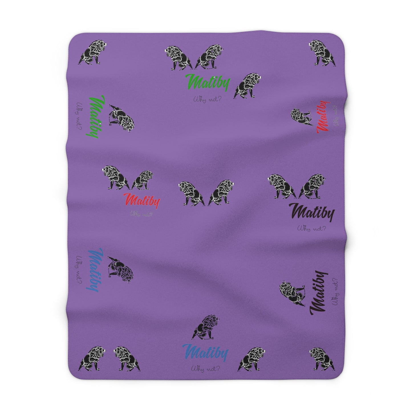 Matiby Lion Purple Sherpa Fleece Blanket