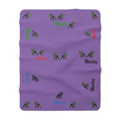 Matiby Lion Purple Sherpa Fleece Blanket