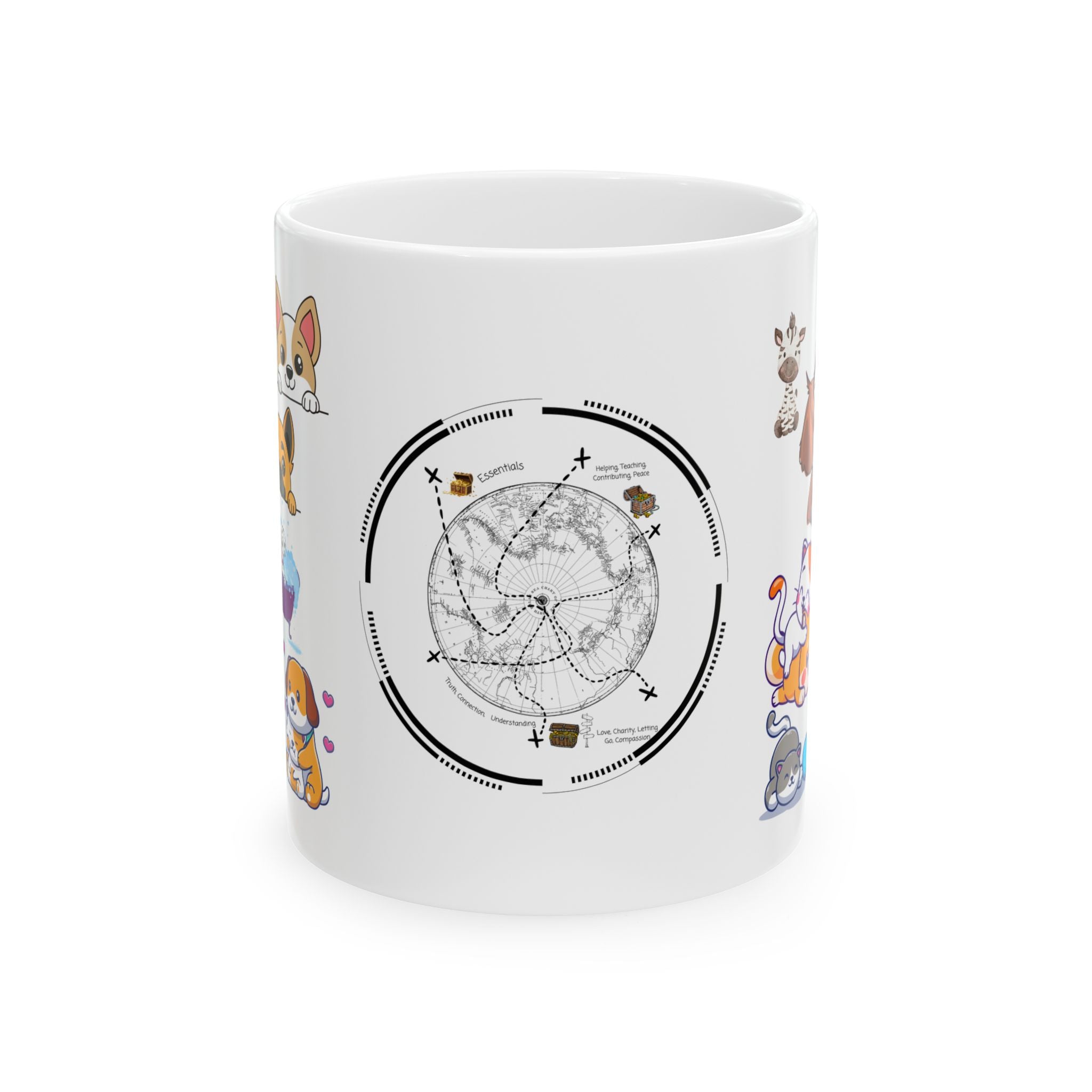 Playful & Cute Pets Decor #3 White Ceramic Mug — Adorable Animals To Brighten Your Day Cup (11oz & 15oz)