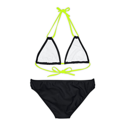 Black Strappy Bikini Set (AOP)