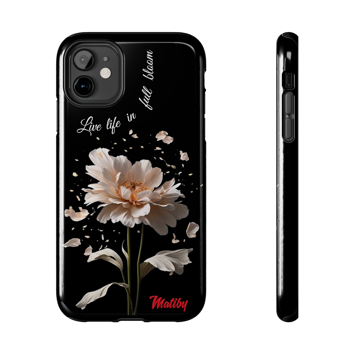 Matiby Amy's Special Flower Bloom Black Tough Phone Cases