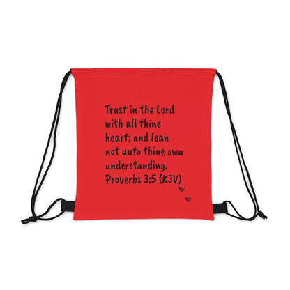 Bible Speaks Outdoor Drawstring Bag Red