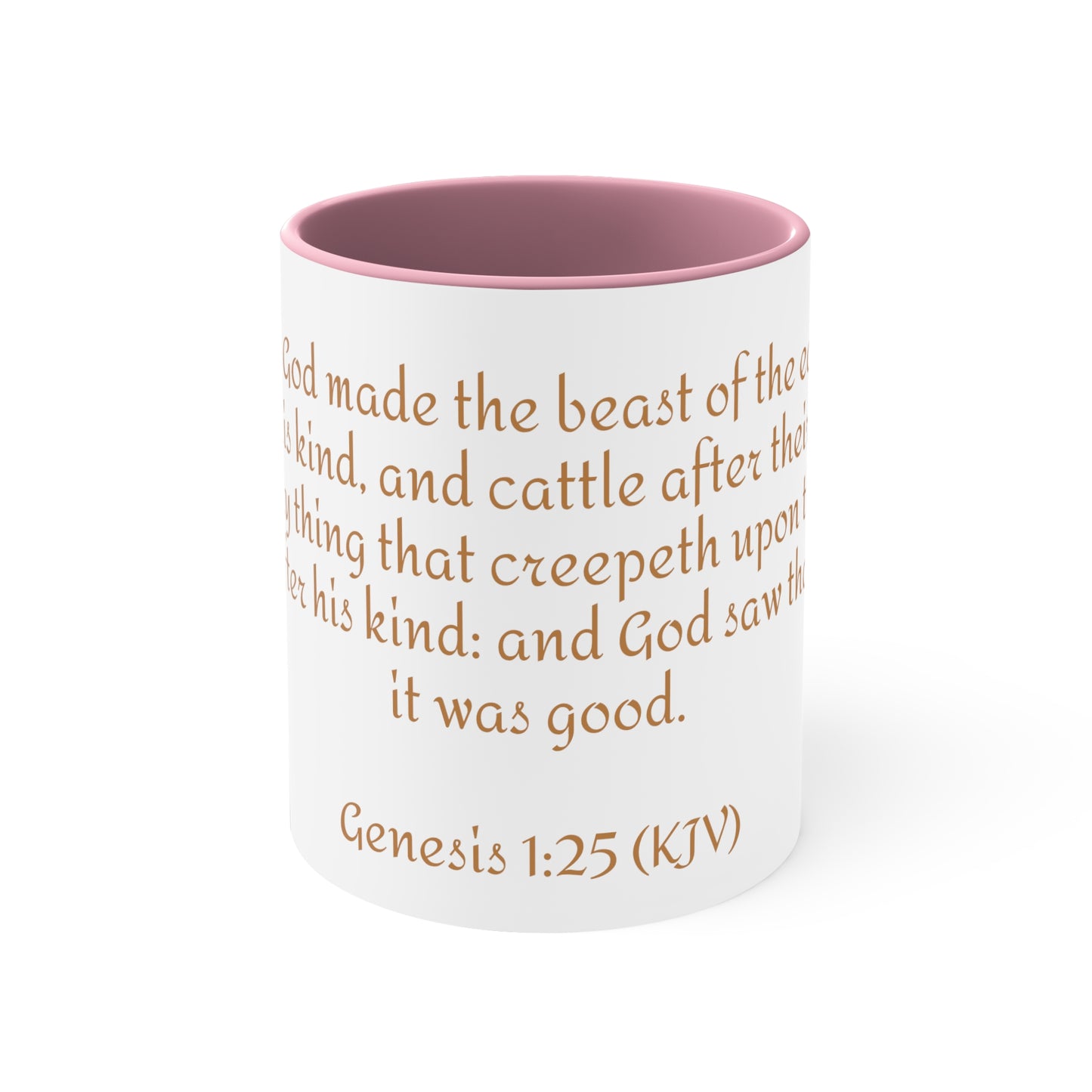 Bible Speaks Gen 1:25 Accent Mug, 11oz