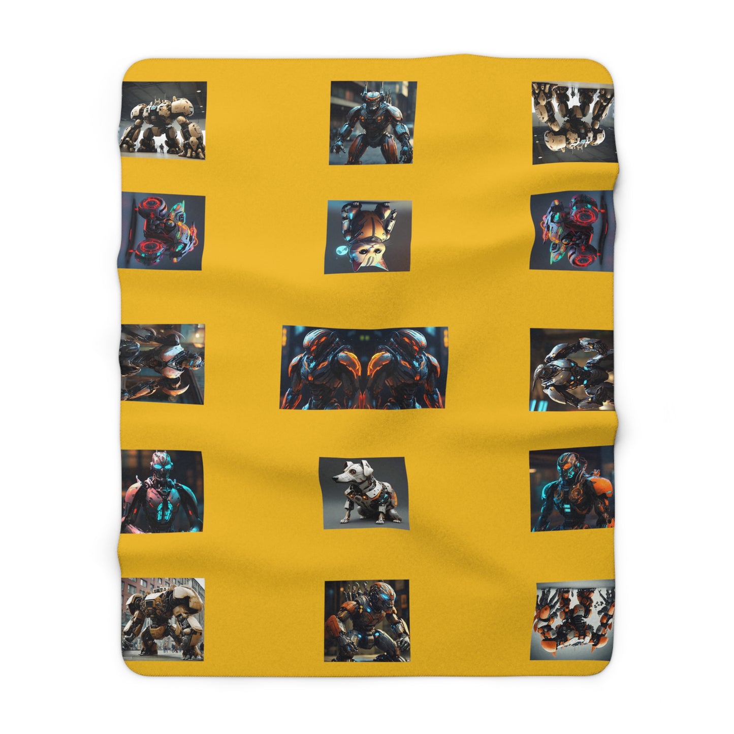 Matiby MEK Yellow Sherpa Fleece Blanket