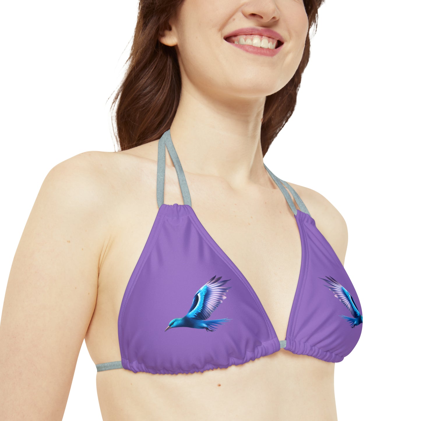 Light Purple Strappy Bikini Set (AOP)