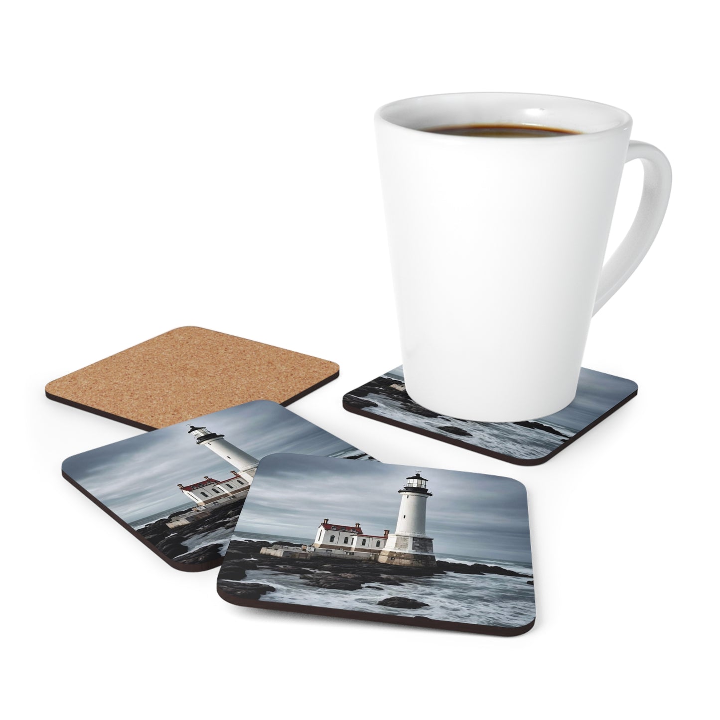 Matiby Lighthouse Corkwood Coaster Set