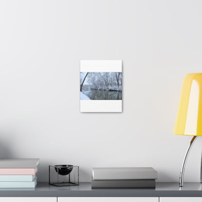 Winter River White Canvas Gallery Wraps