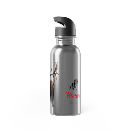 Artzy Moose Stainless Steel Water Bottle With Straw, 20oz