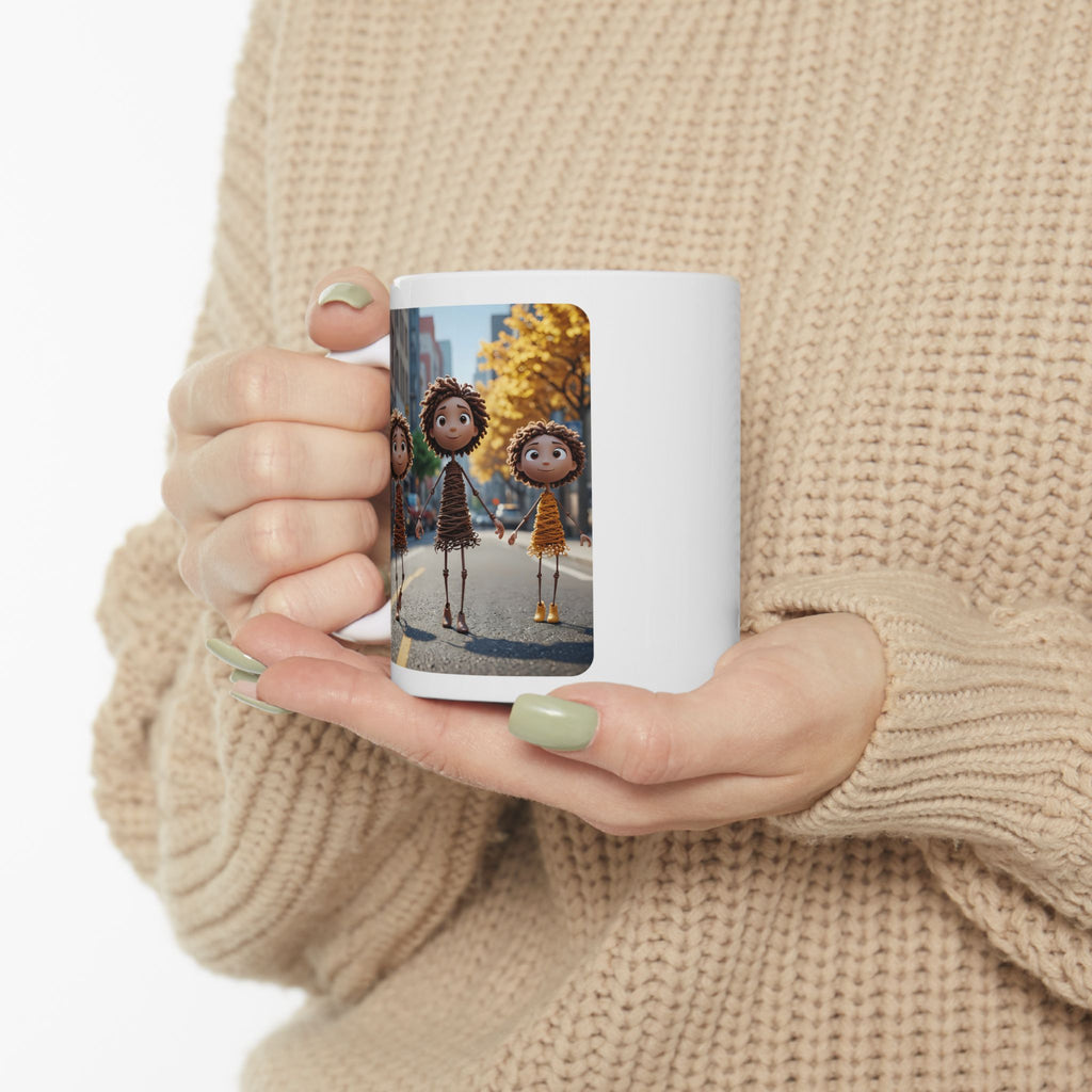 Autumn City Dolls White Ceramic Mug —Best Friend's Day Out Cup (11oz/15oz)