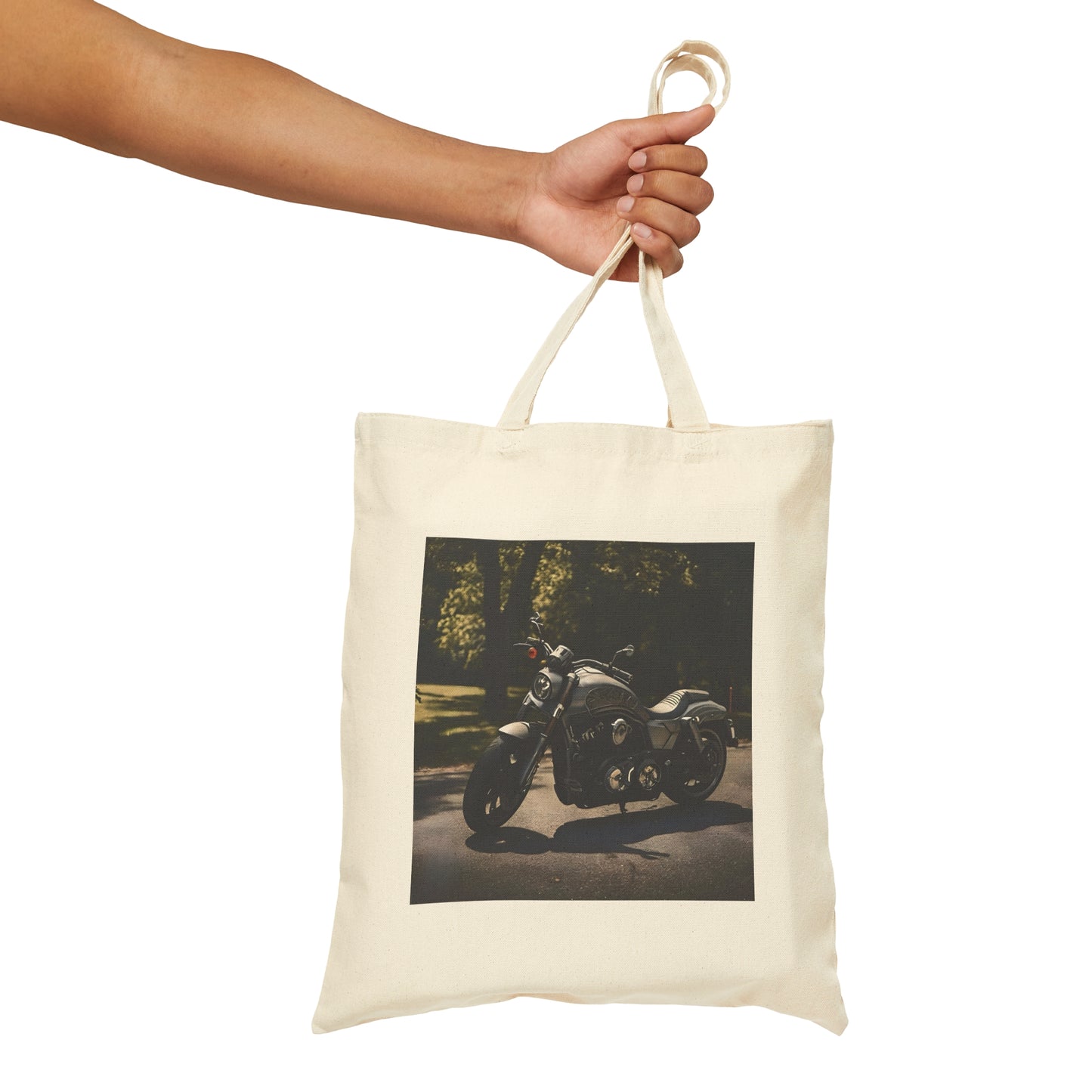 Motorcycle Cotton Canvas Tote Bag