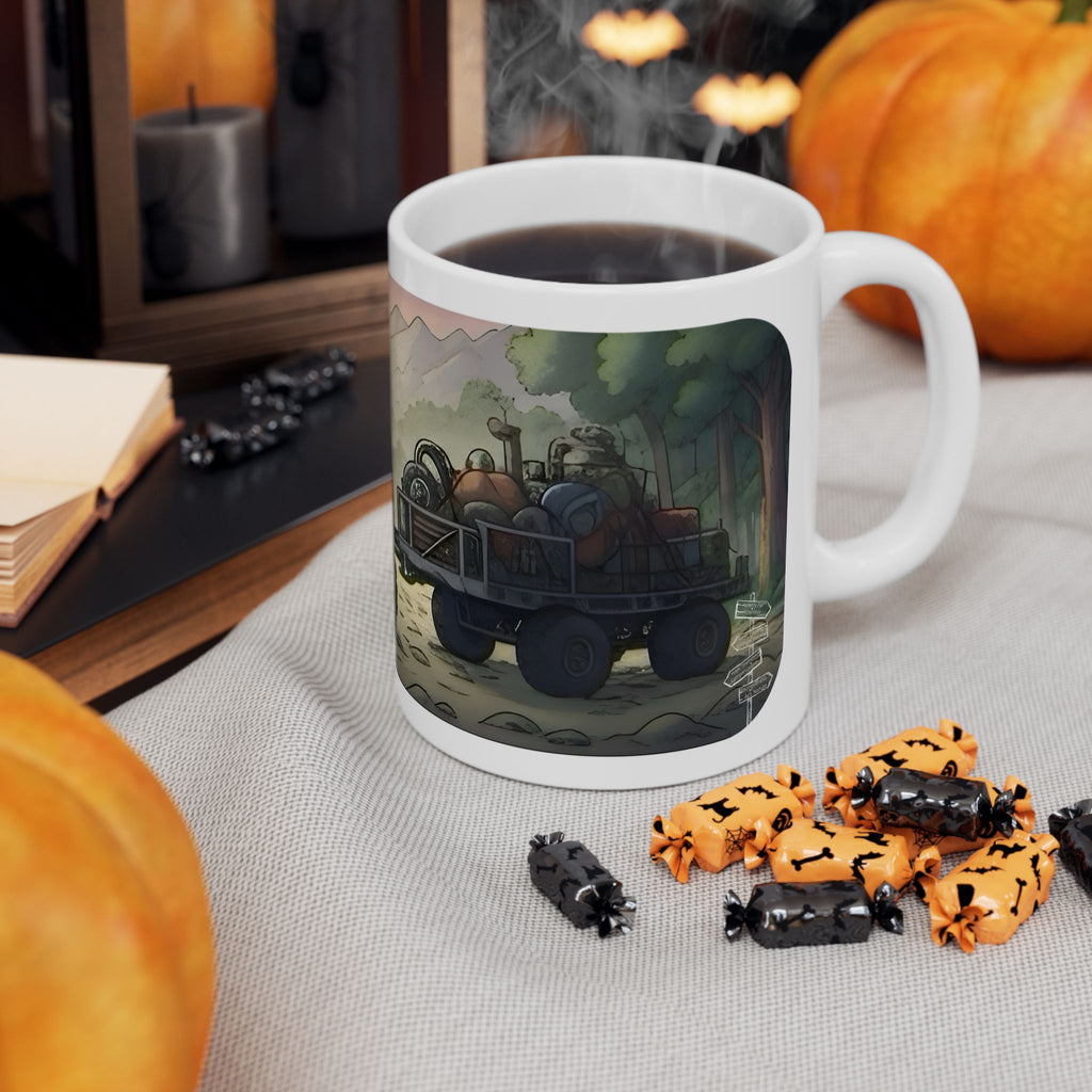 Adventure 4x4 Trucks #48, College Grads On The Move White Ceramic Mug — Find Your Path To The Essentials Cup (11oz & 15oz)