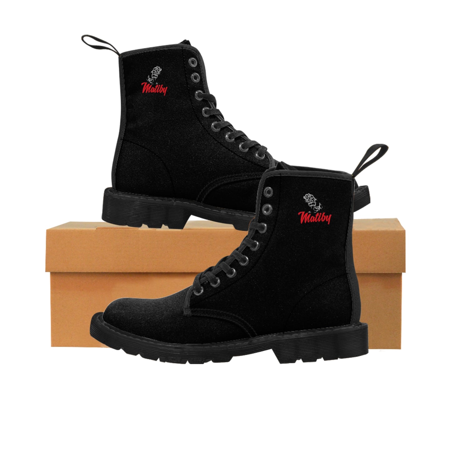 Men's Black Canvas Boots