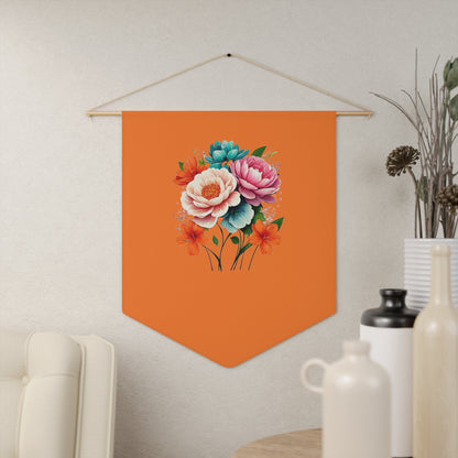 E Floral Orange Pennant