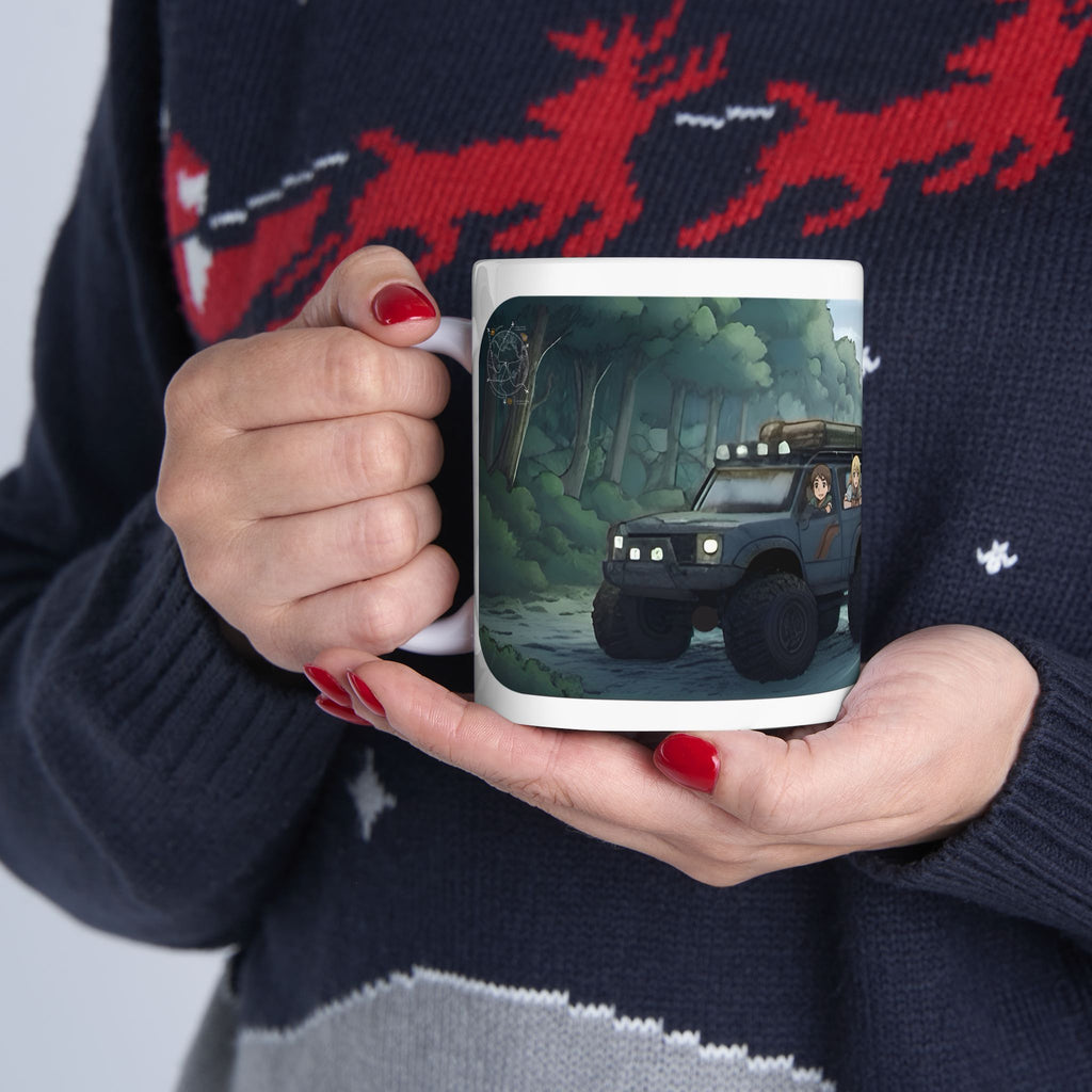 Adventure 4x4 Trucks #31, Young Adults On The Move White Ceramic Mug — Find Your Path To The Essentials Cup (11oz & 15oz)