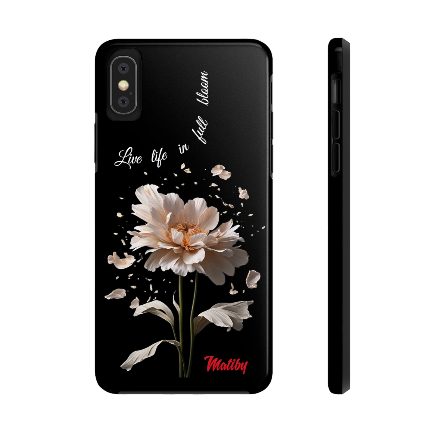 Matiby Amy's Special Flower Bloom Black Tough Phone Cases