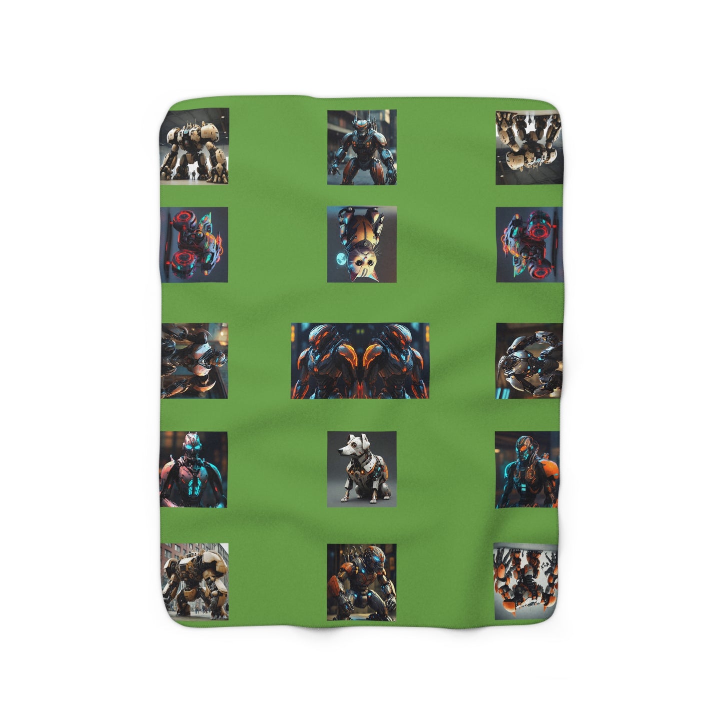 Matiby MEK Green Sherpa Fleece Blanket