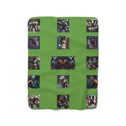 Matiby MEK Green Sherpa Fleece Blanket