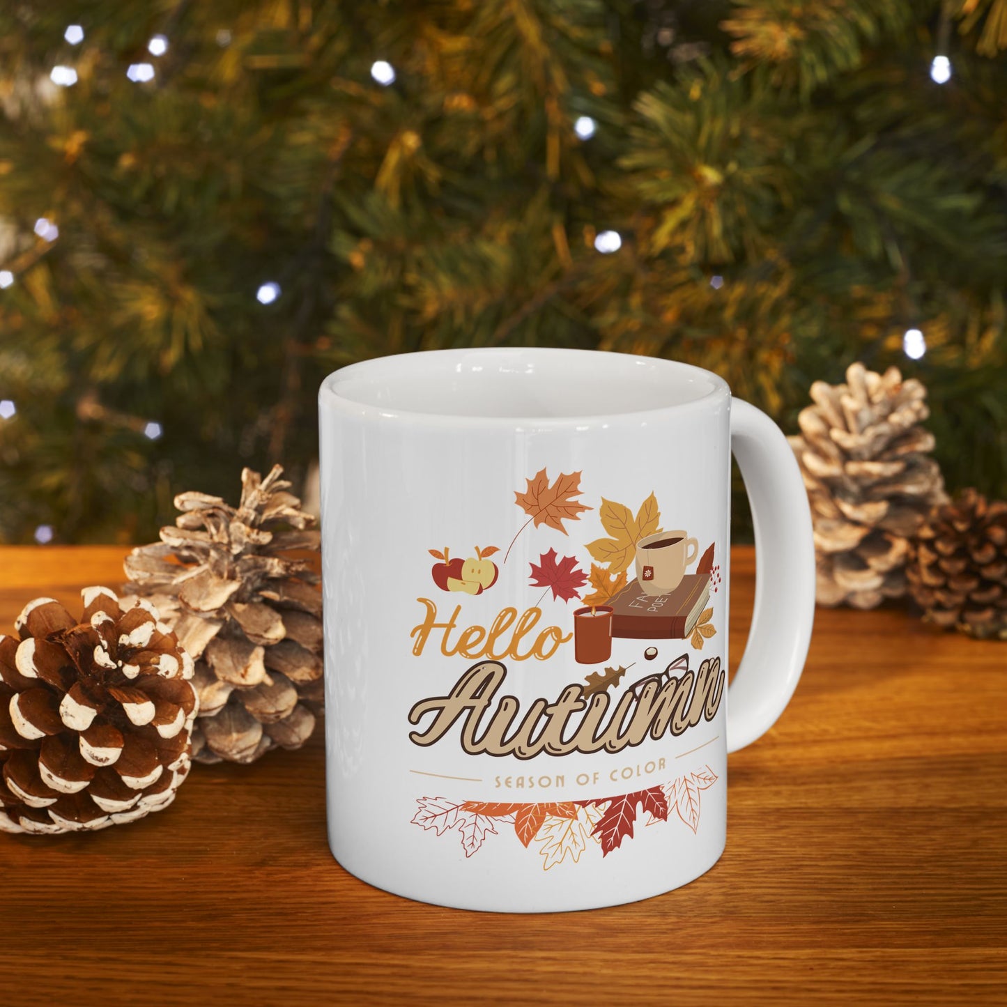 Journeys Hello Autumn Seasons of Change Ceramic Mugs, Gifts for the Holidays, Seasonal Mugs, Mug for All Occasions, Thanksgiving Mug