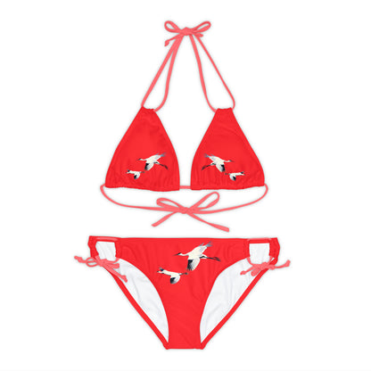 Red Strappy Bikini Set (AOP)