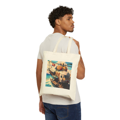 Helicopter Cotton Canvas Tote Bag