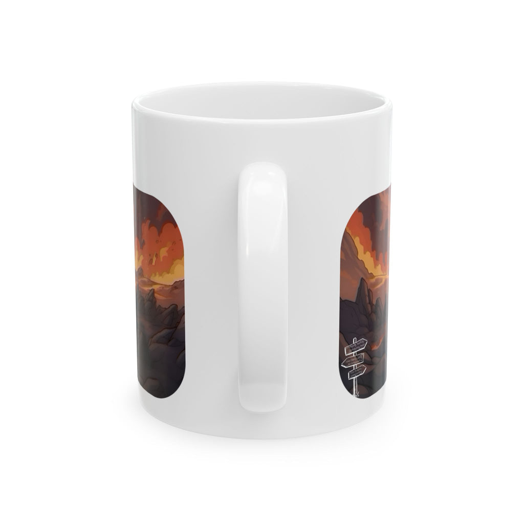 Adventure 4x4 Trucks #19, Geology Lava Volcanologists On The Go White Ceramic Mug — Find Your Path To The Essentials Cup (11oz & 15oz)