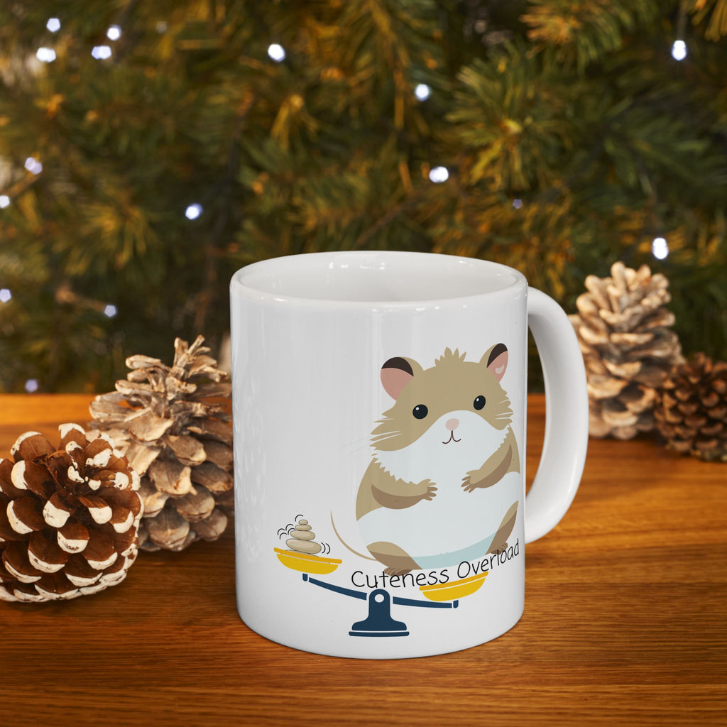 Cuteness Overload Hamster On A White Ceramic Mug — Adorable Pets Cozy Cup (11oz & 15oz)