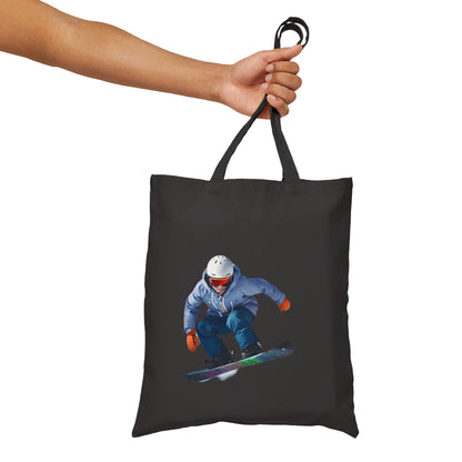 Snowboarding Cotton Canvas Tote Bag