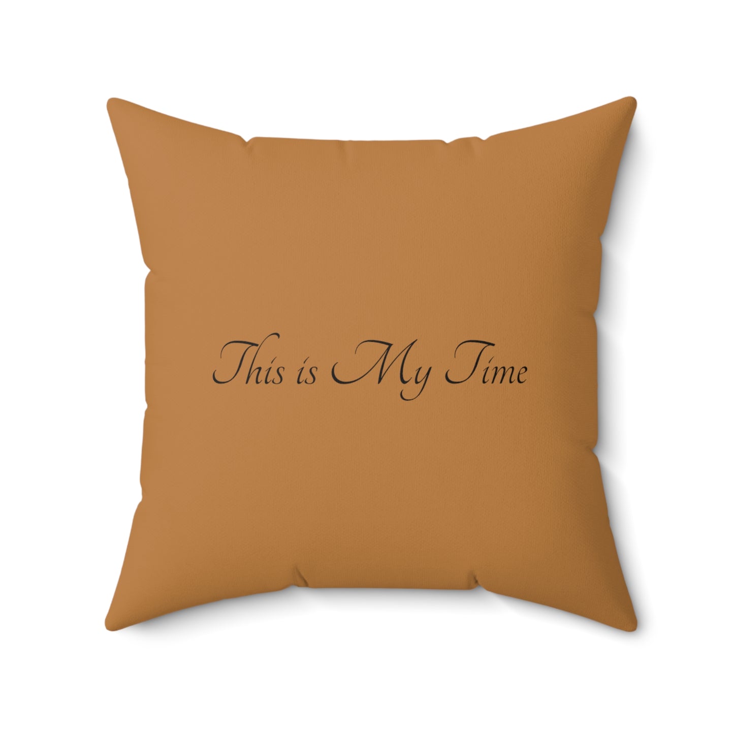 Light Brown Flower Spun Polyester Square Pillow