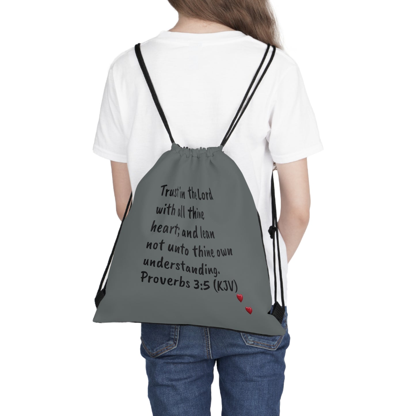 Bible Speaks Outdoor Drawstring Bag Dark Grey