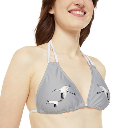 Light Grey Strappy Bikini Set (AOP)