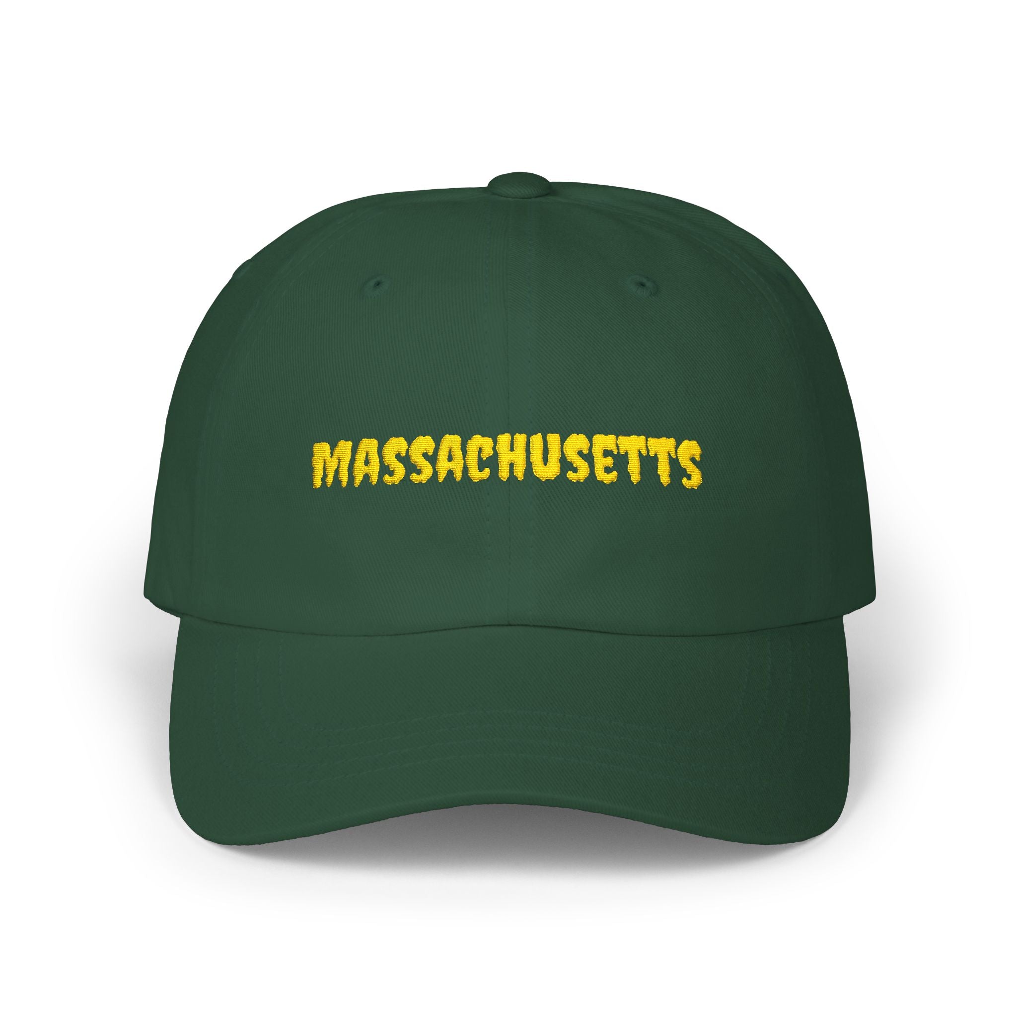 Massachusetts United States of America Gold Embroidered Classic Dad Cap | MA 6th USA Baseball Hat
