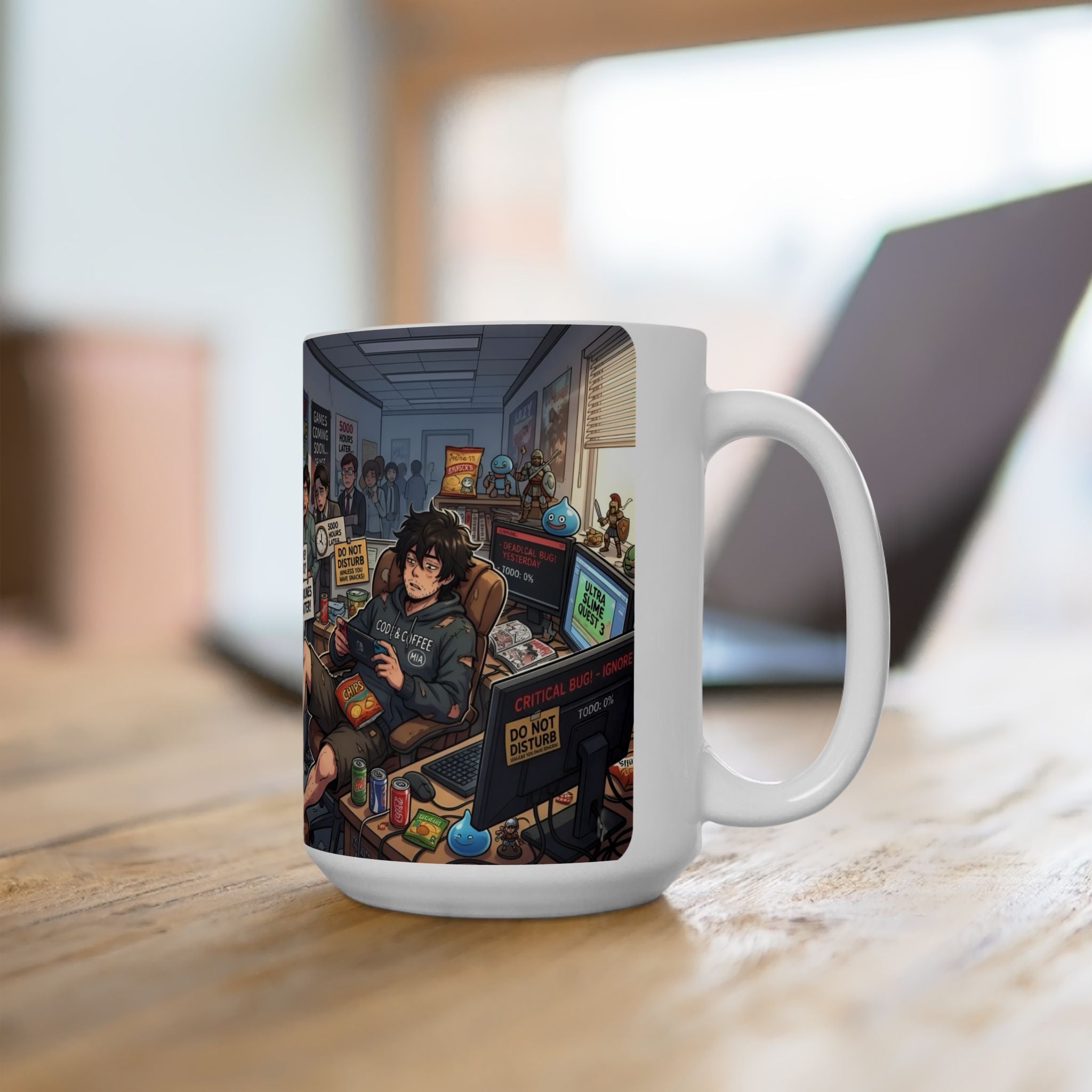 Game Dev Life White Ceramic Mug - Cozy Indie Gamer Retro ArcadeTea Cup (11oz, 15oz)