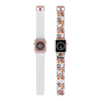 Matiby White Floral Watch Band for Apple Watch