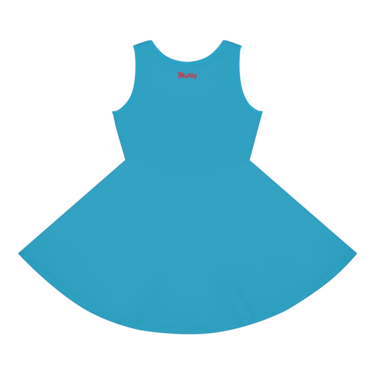 Girls' Turquoise Sleeveless Sundress (AOP)