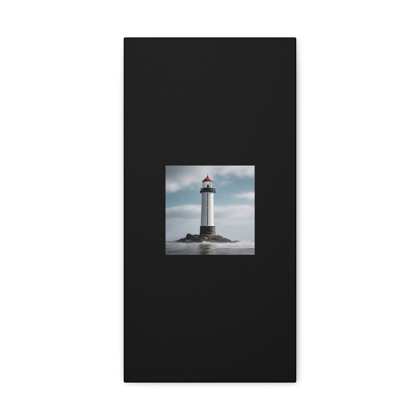 Lighthouse Black Canvas Gallery Wraps